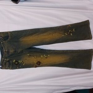 Simone Chang Arriere Back embellished hi rise boot cut jeans